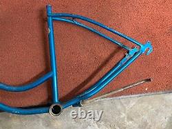 Vintage Original 1960's Schwinn Starlet Bicycle Frame Blue White Logo 20