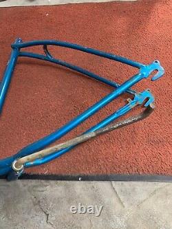 Vintage Original 1960's Schwinn Starlet Bicycle Frame Blue White Logo 20