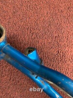 Vintage Original 1960's Schwinn Starlet Bicycle Frame Blue White Logo 20