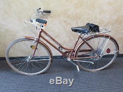 Vintage Original 1974 Schwinn Suburban 17 Frame Women's Ladies Brown Bike withbag