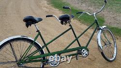 Vintage Original Chicago Schwinn Twinn Tandem Cruiser Bicycle Bendix Messenger