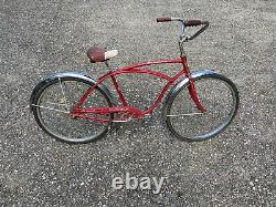 Vintage Original Chicago Schwinn Typhoon 1963 Red White 26 S-7 Cruiser Bicycle
