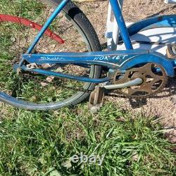 Vintage Original Schwinn Hornet Bicycle 1958 2 Toned Blue Springer Front Deco