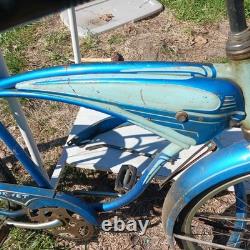 Vintage Original Schwinn Hornet Bicycle 1958 2 Toned Blue Springer Front Deco