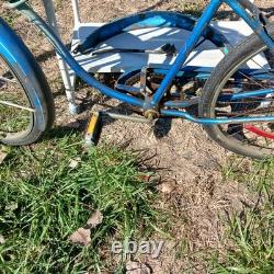 Vintage Original Schwinn Hornet Bicycle 1958 2 Toned Blue Springer Front Deco