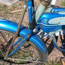 Vintage Original Schwinn Hornet Bicycle 1958 2 Toned Blue Springer Front Deco