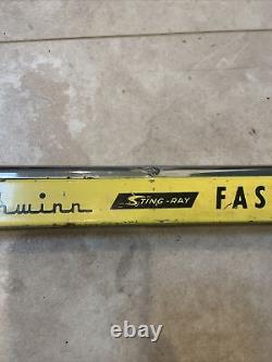 Vintage, Original, Schwinn Stingray Fastback 5 Speed Bicycle Chainguard Yellow