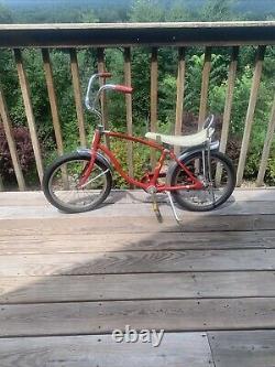 Vintage Original Schwinn Stringray Pixie Sparkle Banana Seat Bike Red & Chrome