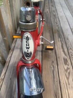 Vintage Original Schwinn Stringray Pixie Sparkle Banana Seat Bike Red & Chrome