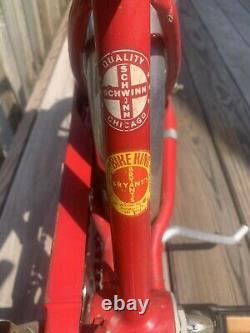 Vintage Original Schwinn Stringray Pixie Sparkle Banana Seat Bike Red & Chrome