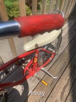 Vintage Original Schwinn Stringray Pixie Sparkle Banana Seat Bike Red & Chrome