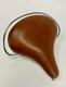 Vintage Persons Genuine Leather Mens Saddle Brown Chrome Crash Rail Ballooner