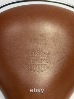 Vintage Persons Genuine Leather Mens Saddle Brown Chrome Crash Rail Ballooner