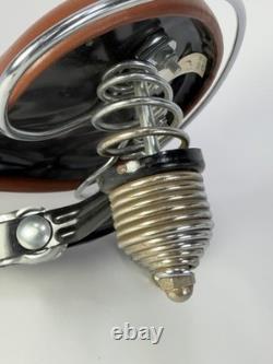 Vintage Persons Genuine Leather Mens Saddle Brown Chrome Crash Rail Ballooner