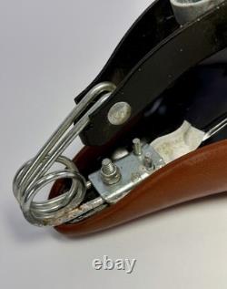 Vintage Persons Genuine Leather Mens Saddle Brown Chrome Crash Rail Ballooner