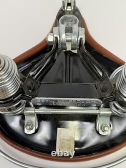 Vintage Persons Genuine Leather Mens Saddle Brown Chrome Crash Rail Ballooner