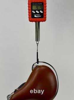 Vintage Persons Genuine Leather Mens Saddle Brown Chrome Crash Rail Ballooner