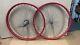 Vintage Postwar 26 Bicycle Red Drop Center Wheel Set Shelby Schwinn Lobdell