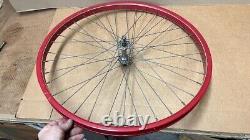 Vintage Postwar 26 Bicycle Red Drop Center Wheel Set Shelby Schwinn Lobdell