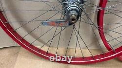 Vintage Postwar 26 Bicycle Red Drop Center Wheel Set Shelby Schwinn Lobdell