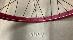 Vintage Postwar 26 Bicycle Red Drop Center Wheel Set Shelby Schwinn Lobdell