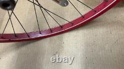 Vintage Postwar 26 Bicycle Red Drop Center Wheel Set Shelby Schwinn Lobdell