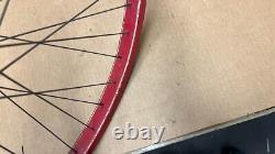 Vintage Postwar 26 Bicycle Red Drop Center Wheel Set Shelby Schwinn Lobdell