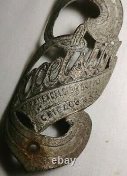 Vintage Pre 1912 Excelsior pre war bicycle motorcycle HEAD BADGE Antique Schwinn