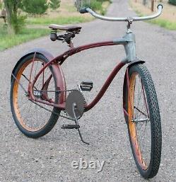 Vintage Prewar Sears Elgin Twin Bar BICYCLE Fat Tire Tank Cruiser Bike Schwinn Q