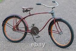 Vintage Prewar Sears Elgin Twin Bar BICYCLE Fat Tire Tank Cruiser Bike Schwinn Q