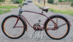Vintage Prewar Sears Elgin Twin Bar BICYCLE Fat Tire Tank Cruiser Bike Schwinn Q
