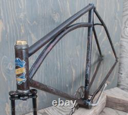 Vintage Prewar Simmons ArchBar Bicycle Truss FRAME FORK + Wood Wheel 28 BikeTOC