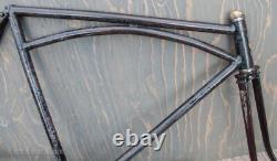 Vintage Prewar Simmons ArchBar Bicycle Truss FRAME FORK + Wood Wheel 28 BikeTOC