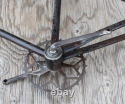 Vintage Prewar Simmons ArchBar Bicycle Truss FRAME FORK + Wood Wheel 28 BikeTOC