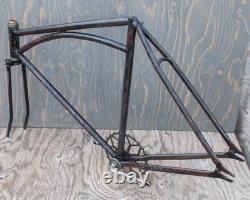 Vintage Prewar Simmons ArchBar Bicycle Truss FRAME FORK + Wood Wheel 28 BikeTOC