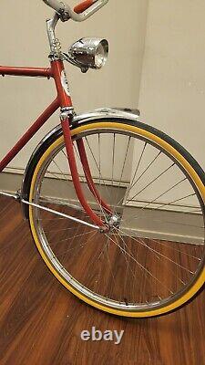 Vintage RED Schwinn Traveler Single Speed Men's Bicycle with2 speed kickback hub