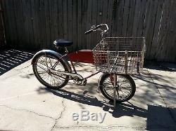 Vintage Rare 1950s 60s SCHWINN Cycle Truck All Original Big Basket Bicycle Bike
