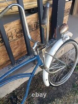 Vintage Rare 1957 Schwinn 24 Blue Cruiser/ Low Rider Bicycle