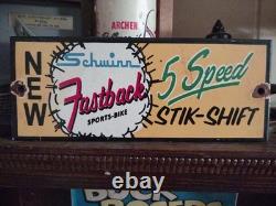 Vintage Rare Schwinn Bicycle Advertising 10'' Porcelain Metal Sign