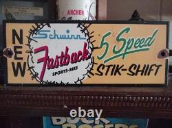 Vintage Rare Schwinn Bicycle Advertising 10'' Porcelain Metal Sign