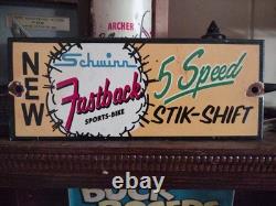 Vintage Rare Schwinn Bicycle Advertising 10'' Porcelain Metal Sign