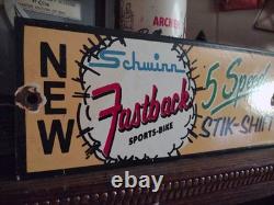 Vintage Rare Schwinn Bicycle Advertising 10'' Porcelain Metal Sign