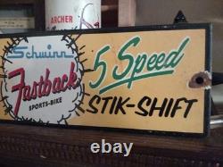 Vintage Rare Schwinn Bicycle Advertising 10'' Porcelain Metal Sign