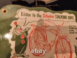 Vintage Rare Schwinn Bicycle Heavy Porcelain Metal Advertising Sign
