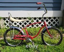 Vintage Red Chrome Schwinn Stingray 16 Pixie Banana Seat Bicycle Nice Original