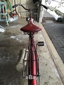 Vintage Red Schwinn Fleet Slimline Tank Bicycle 26 Wheels