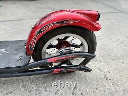 Vintage Red Schwinn Stingray push Scooter COMPLETE Chopper Tires Decals Forks