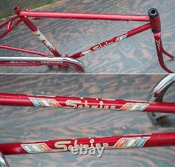 Vintage Red Schwinn Traveler Bike FRAME FORK CHAINGUARD 26 Wheels Tour Bicycle