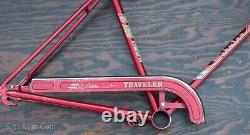 Vintage Red Schwinn Traveler Bike FRAME FORK CHAINGUARD 26 Wheels Tour Bicycle