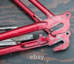 Vintage Red Schwinn Traveler Bike FRAME FORK CHAINGUARD 26 Wheels Tour Bicycle